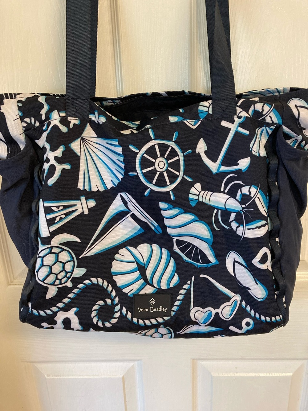 Vera Bradley Navy Tote with Sea Motif